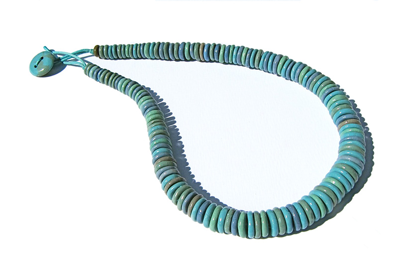 Anne Cope Ceramic Elliptical Disc Necklaces